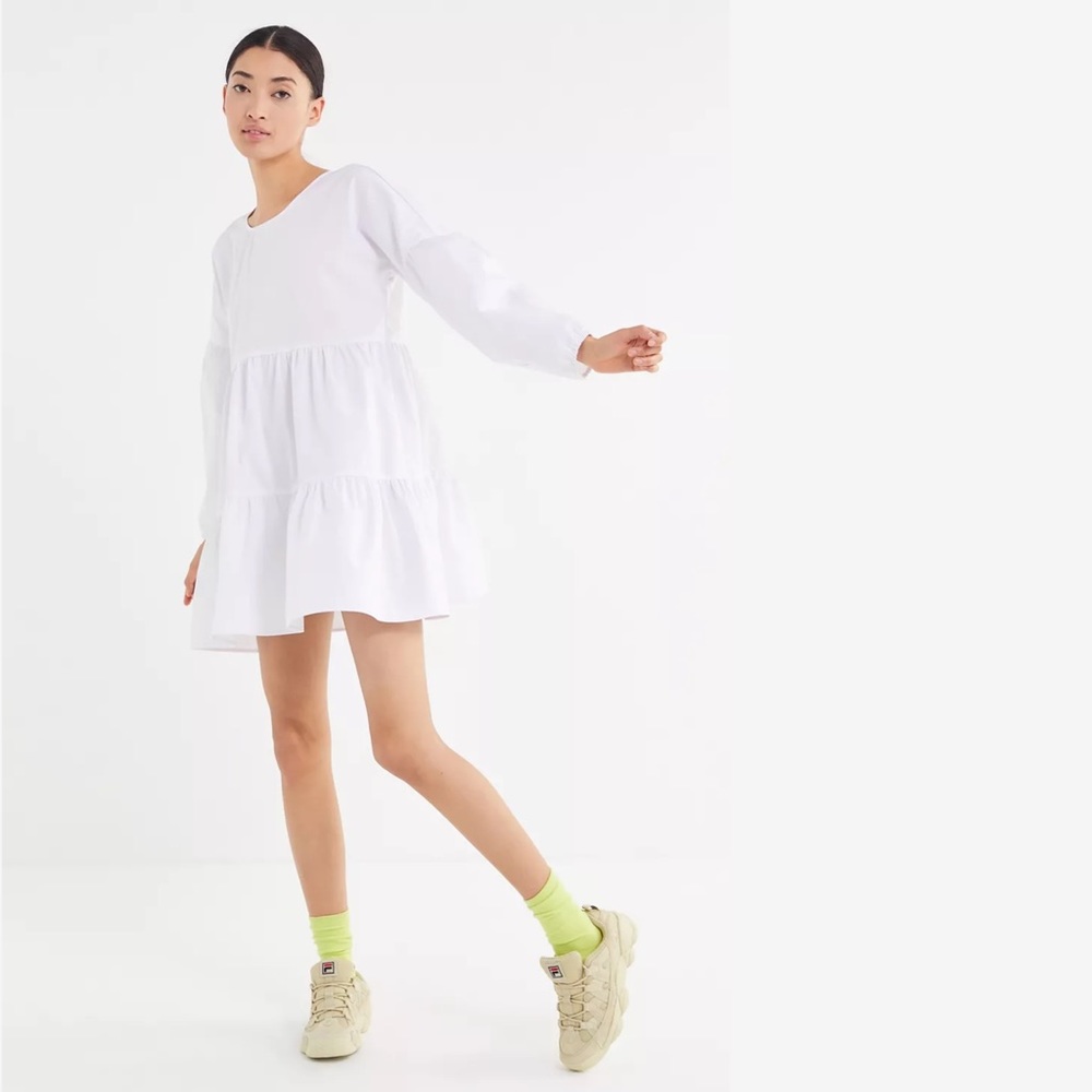 Urban Renewal Remnants Women's Long Sleeve Tiered Poplin Mini Dress Medium